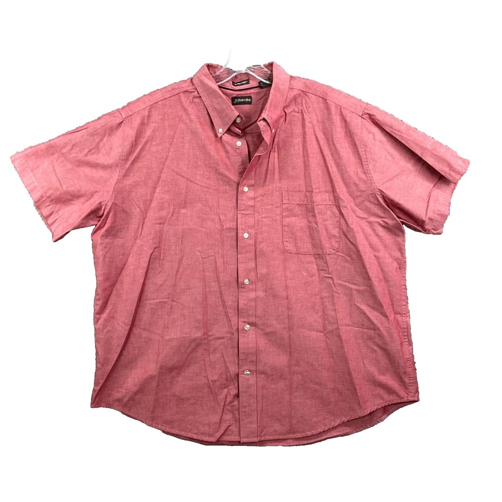ST. John's Bay Worry Free Shirt Men 2XL Pink Cotton Grunge Streetwear Surf Skate